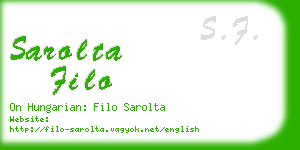 sarolta filo business card